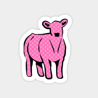 Pink Hearts Cow Silhouette  - NOT FOR RESALE WITHOUT PERMISSION Sticker